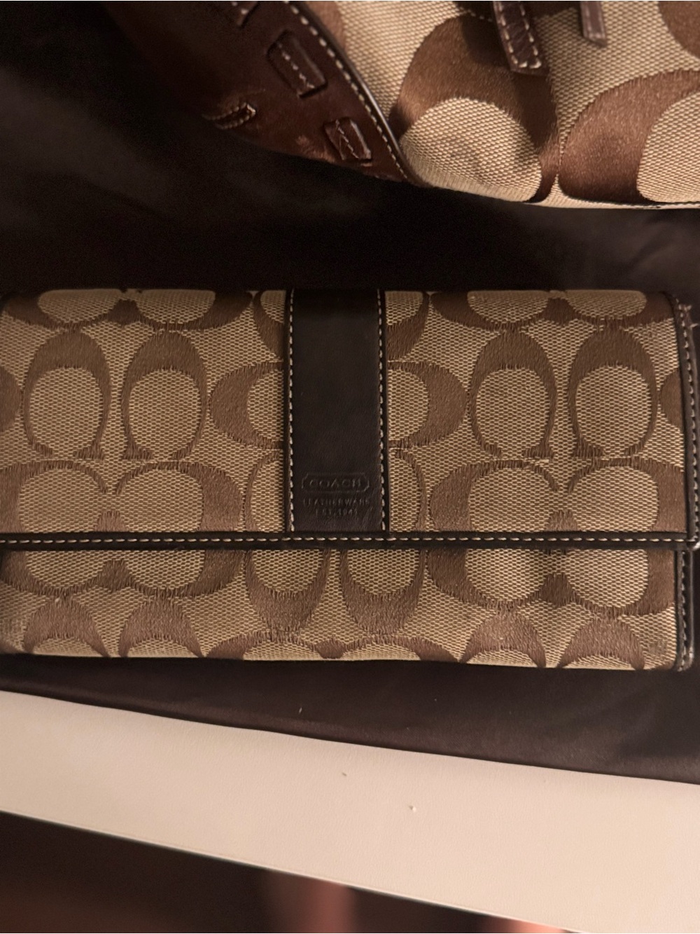Vintage Coach Signature Hobo Bag & Matching Wallet Set - Brown Tan - Y2K - Picture 2 of 10